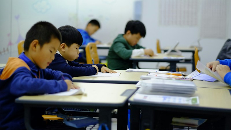 Illustrative stock photograph of students learning in a classroom